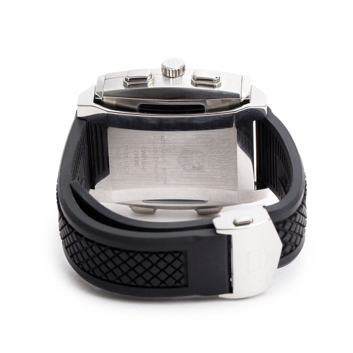 Tag Heuer Stainless Steel Monaco 69 Analog/Digital Flip 40.4 MM Manual Watch Black Dial CW9110-0 w/ Box & Papers