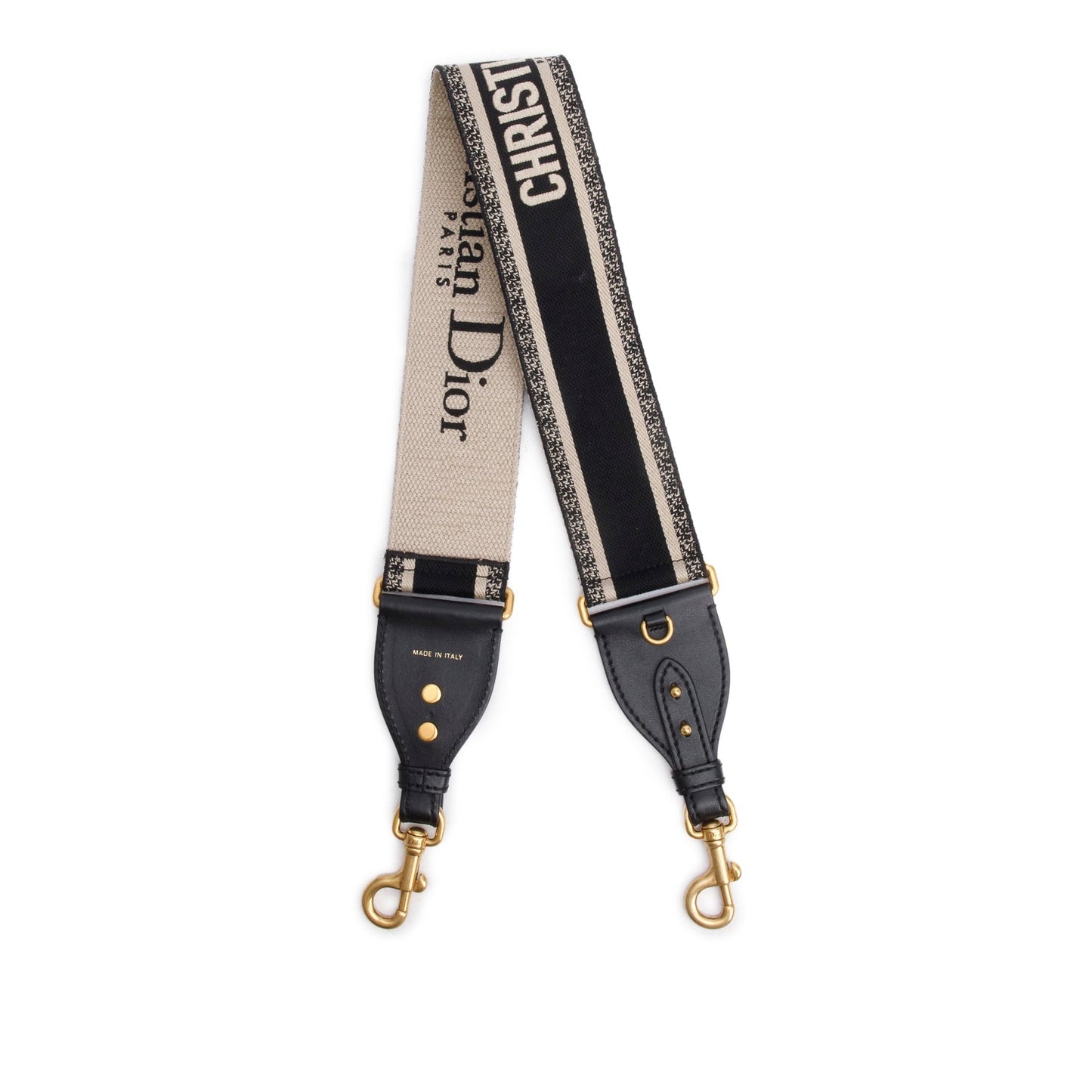 Christian Dior Navy/Beige Embroidered Woven Shoulder Strap