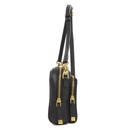Christian Dior Shoulder Bag Calfskin black Karo double pouch Women