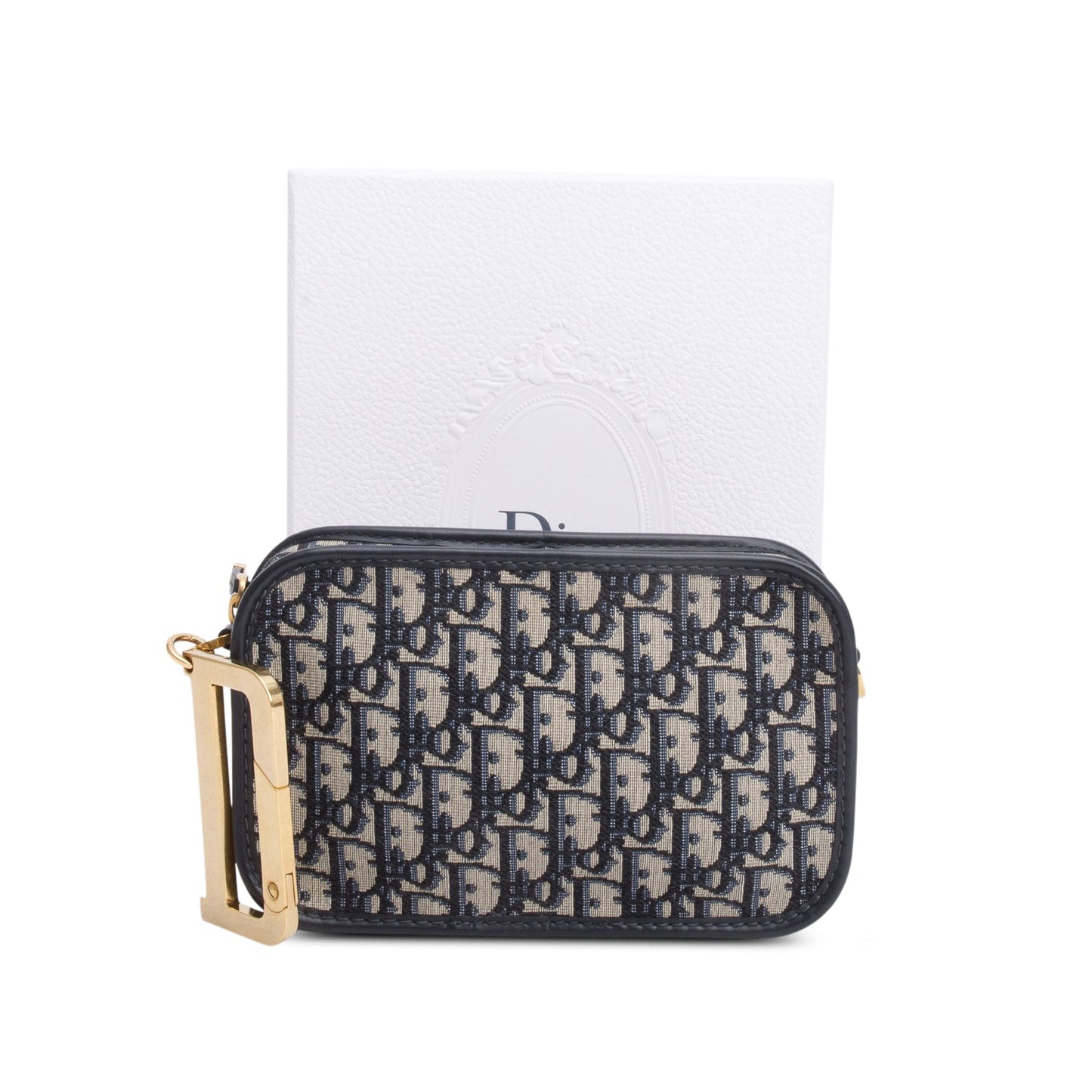 Christian Dior Navy Oblique Diorquake Clutch