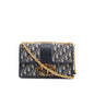 Christian Dior 2021 Blue Oblique 30 Montaigne Chain Flap Bag