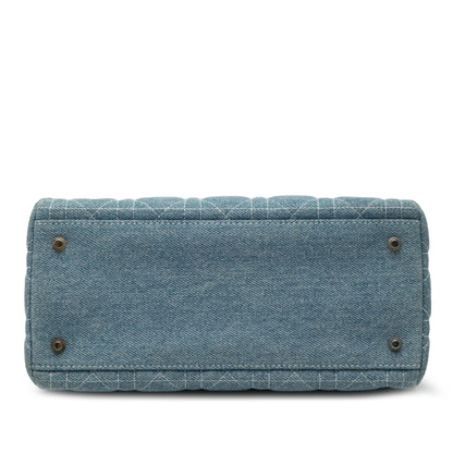 Dior Lady Dior Cannage Blue Handbag Style 3