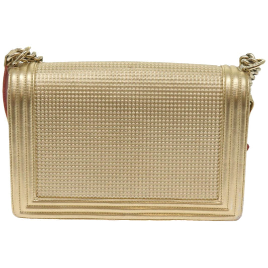 Chanel Boy Leather Gold Chain Shoulder Bag