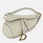 Dior Saddle Medium 2020 Grained Leather Handbag White