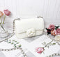 Chanel 23K White Patent Leather Camellia Large Mini Shoulder Bag