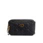Christian Dior 2021 Black Supple Calfskin Caro Double Pouch