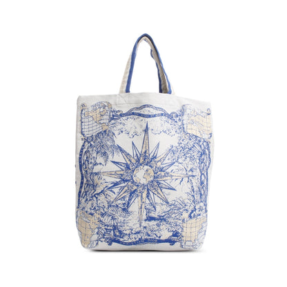 Christian Dior Beige Blue Canvas 'Dior Dream Team' Tote Bag
