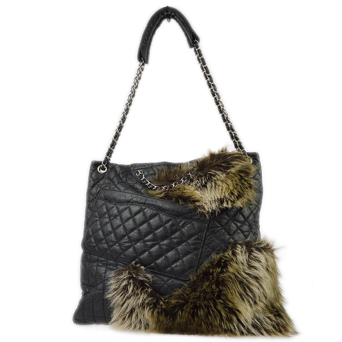 Chanel Black Calflskin Mademoiselle Lock Shoulder Bag