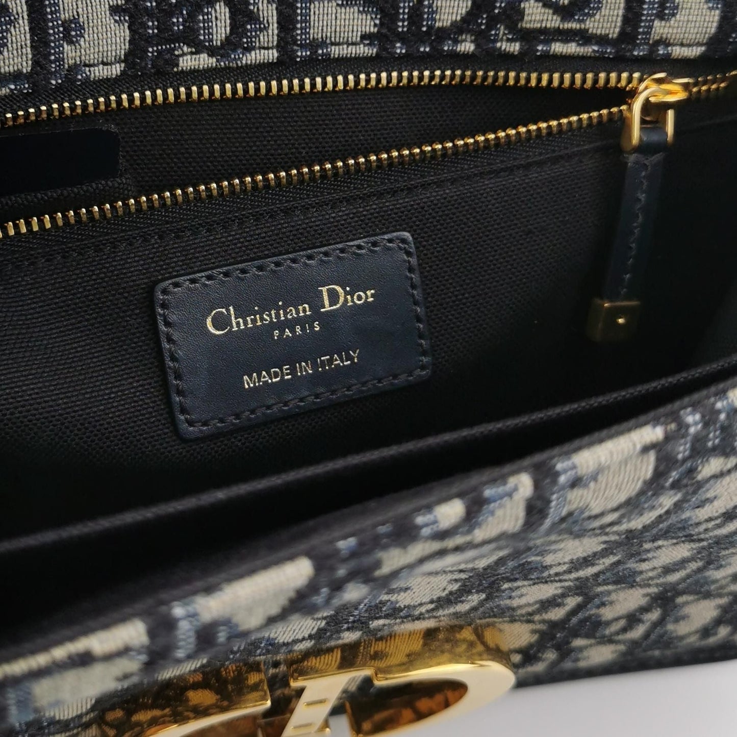 Dior 30Montaigne Medium Bag In Leather And Canvas Oblique Cd Logo 250508781182960
