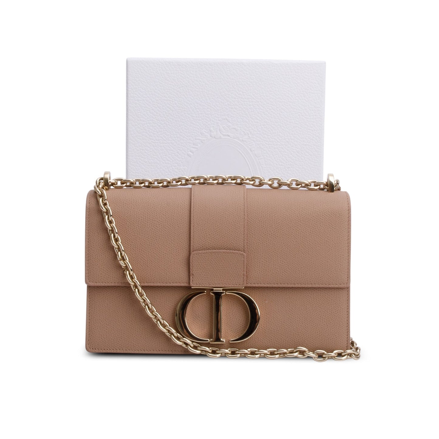 Christian Dior Pink Grained Calfskin 30 Montaigne Flap Bag