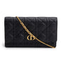 Christian Dior 2022 Black Supple Calfskin Caro Pouch