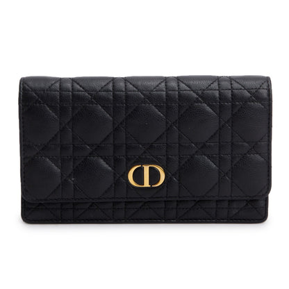Christian Dior 2022 Black Supple Calfskin Caro Pouch
