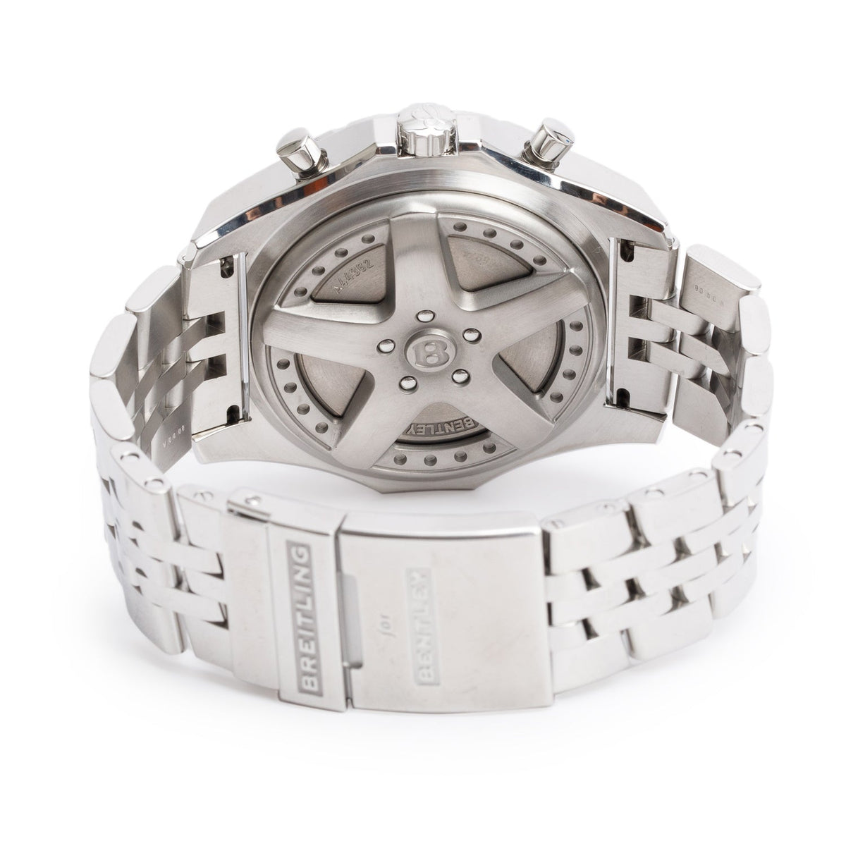 Breitling Stainless Steel Bentley 6.75 49 MM Automatic Chronograph Watch Silver Dial A44362 w/ Box & Papers