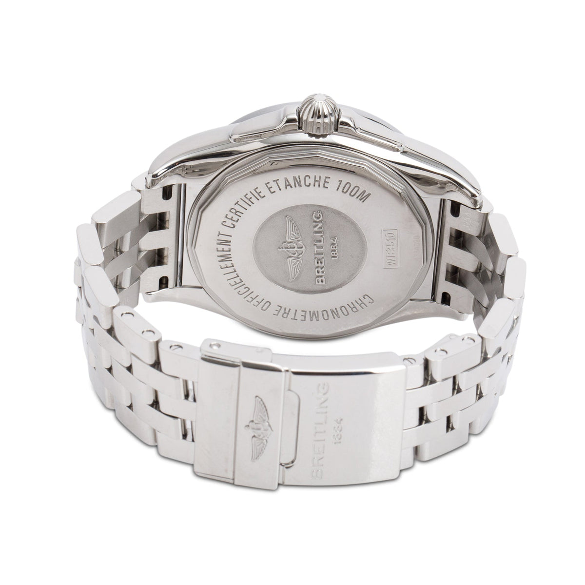 Breitling Stainless Steel Galactic Unitime 44 MM Automatic Watch Black Dial WB3510 w/ Case & Receipt