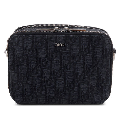 Christian Dior 2020 Black Oblique Jacquard Zipped Pouch