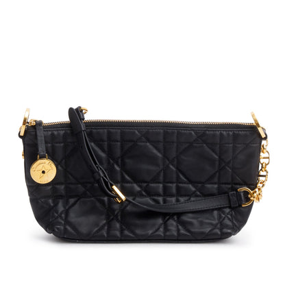 Christian Dior 2025 Black Macrocannage Lambskin Diorstar Hobo Bag