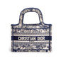 Christian Dior 2020 Blue Canvas Embroidered Mini Toile De Jouy Book Tote