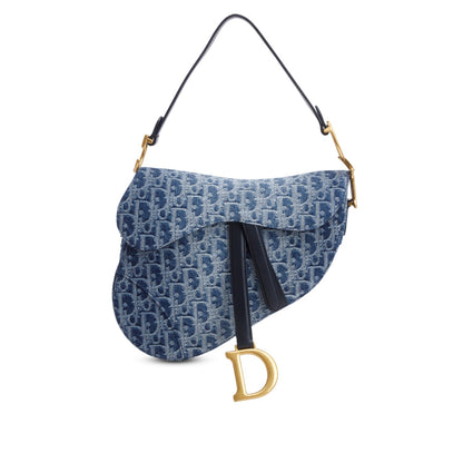 Christian Dior 2024 Blue Denim Dior Oblique Jacquard Saddle Bag