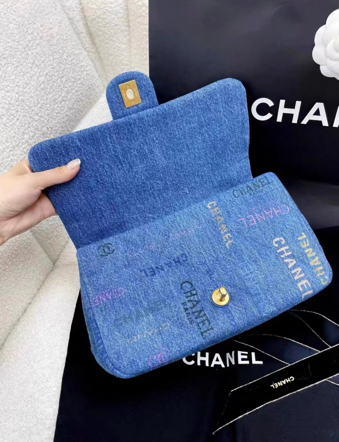 Chanel Chanel 22 Quilted Blue Shoulder Bag