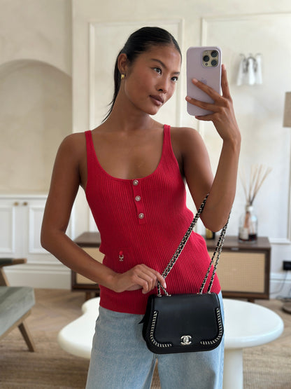 Chanel Braided Chic Flap Bag in Black Lambskin Leather with Silver Hardware