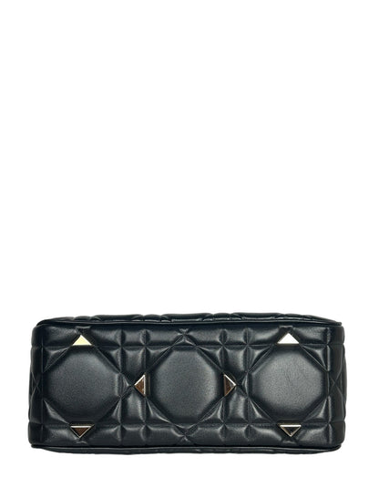Christian Dior Black Leather Cannage Quilted The Lady 95 22 Bag