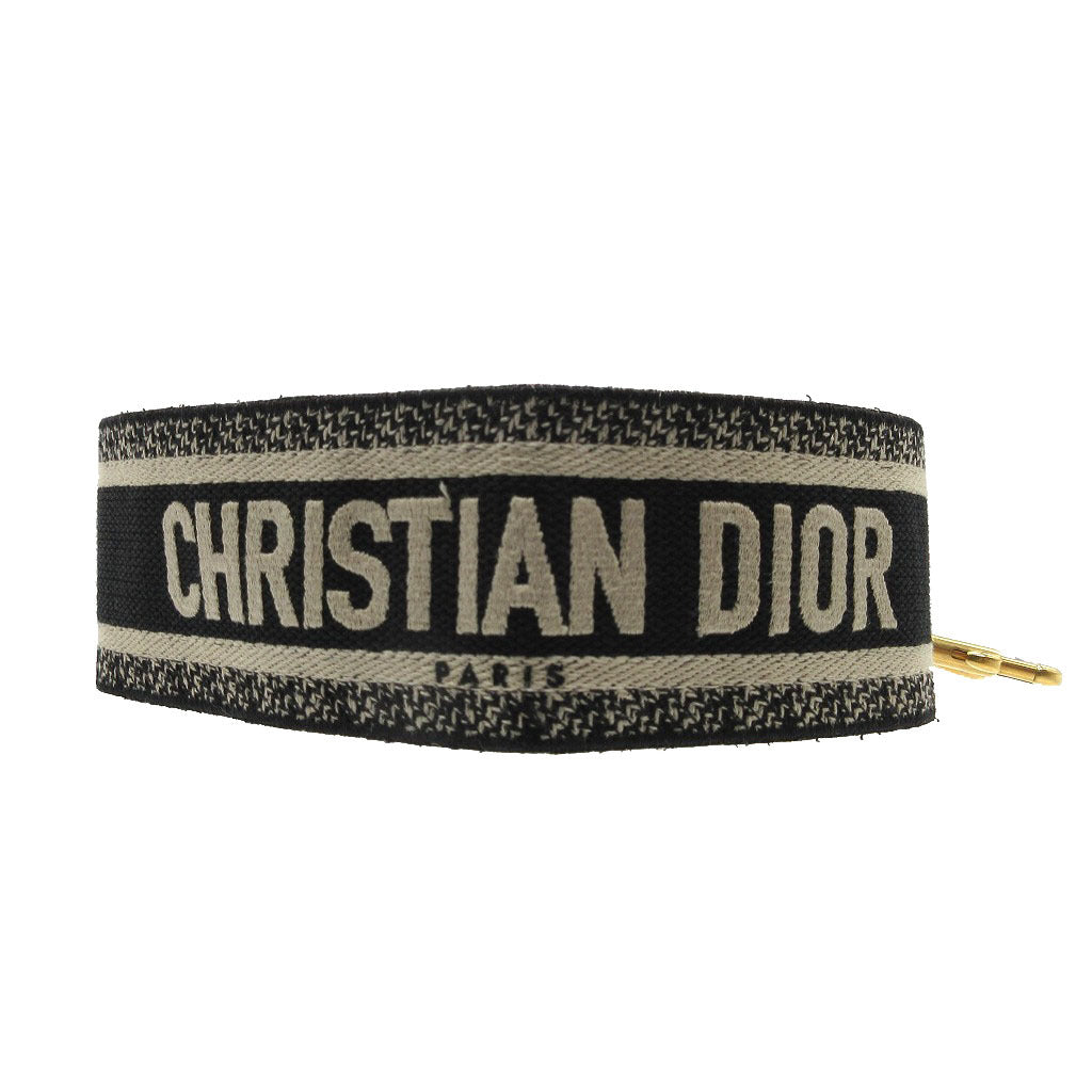 Christian Dior Shoulder strap Canvas, Leather black logo unisex(Unisex)
