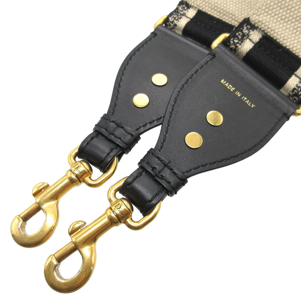 Christian Dior Shoulder strap Canvas, Leather black logo unisex(Unisex)