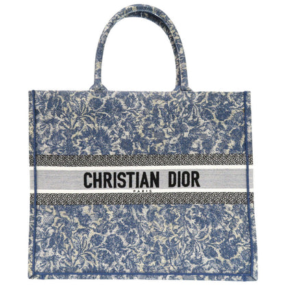 Christian Dior Tote Bag canvas blue book tote large Women