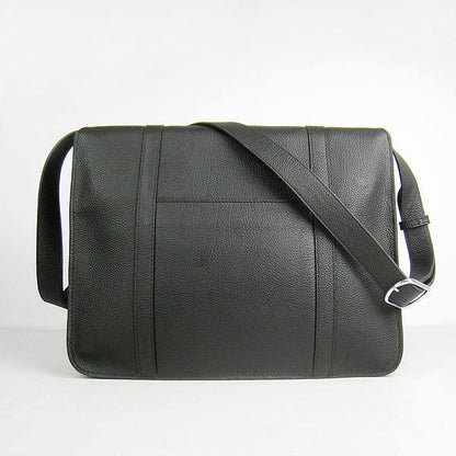 Luxury Hermes Steve Shoulder Bag Cow Leather Black