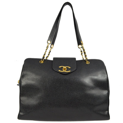 Chanel Black Caviar Supermodel Shoulder Bag