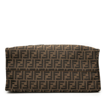 Fendi FF Logo Nylon Leather Shoulder Bag