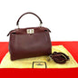 Fendi Peekaboo Leather Red Handbag Style 37