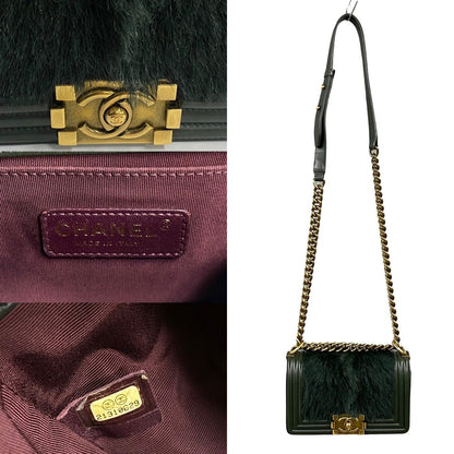 Chanel Boy Chanel Matelasse Rabbit Fur Lambskin Shoulder Bag
