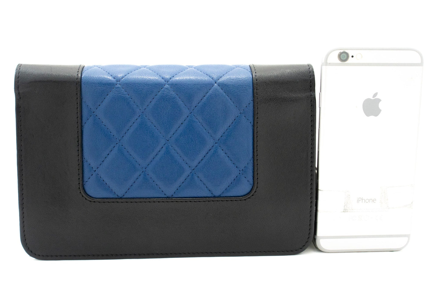 Chanel Black Blue Wallet On Chain WOC Shoulder Bag Crossbody Gold