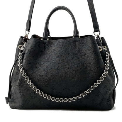 Louis Vuitton  Noir Monogram Mahina Leather Handbag Shoulder Bag
