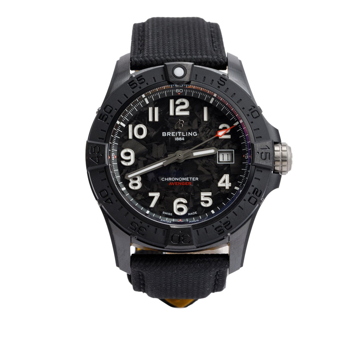 Breitling Black Ceramic Avenger Night Mission 42 MM Automatic Watch Black Dial S17328 w/ Box & Papers