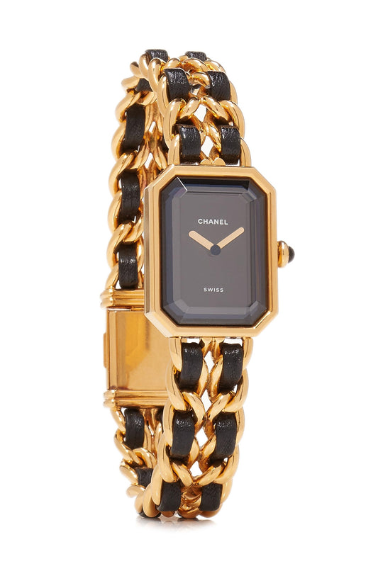 Chanel,  Black & Gold Premiere Watch Medium, Black