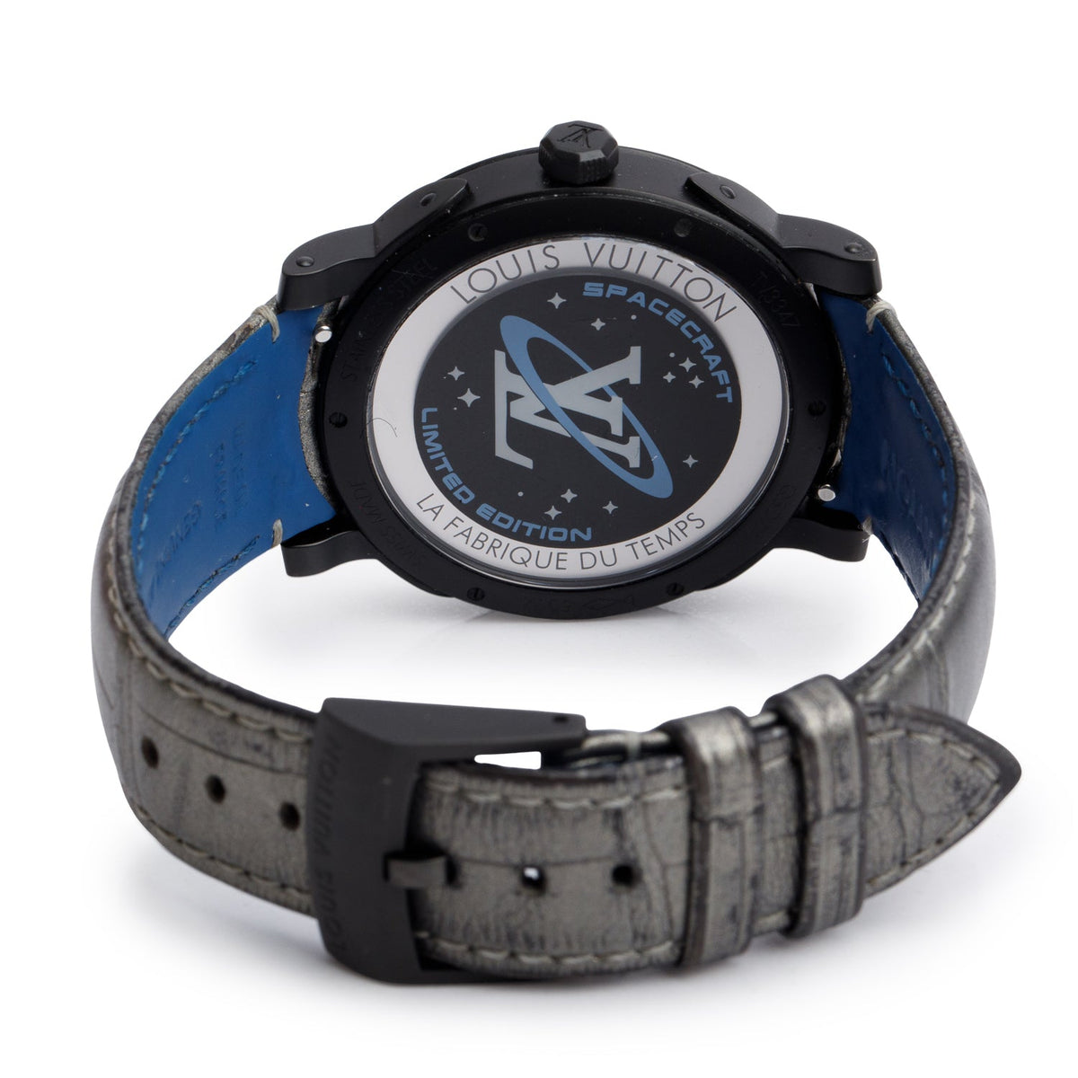 Louis Vuitton Black PVD Stainless Steel Limited Edition Escale Time Zone Spacecraft 39 MM Watch Q5D24 w/ Box