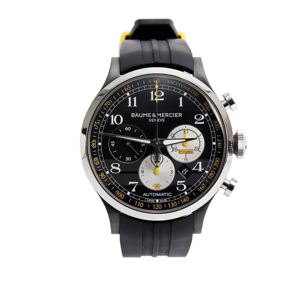 Baume & Mercier Stainless Steel Limited Edition Shelby Cobra Capeland 44 MM Automatic Chronograph Watch Black Dial MOA10281 w/ Box & Papers