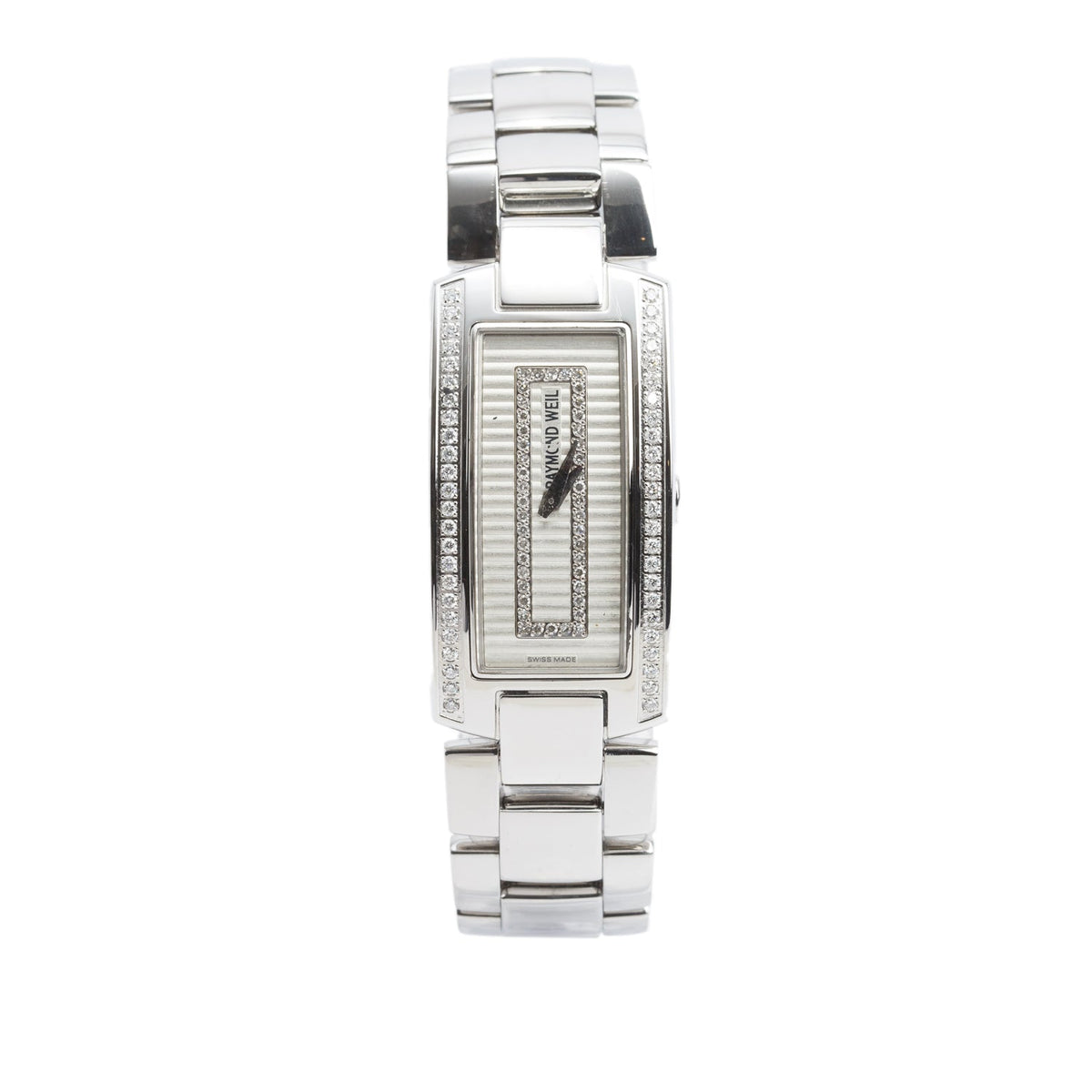 Raymond Weil Stainless Steel Diamond Bezel Shine Quartz Watch Silver Diamond Dial 1500