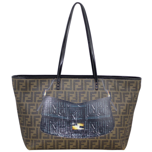 Fendi Zucca Roll Tote Mamma Baguette Print