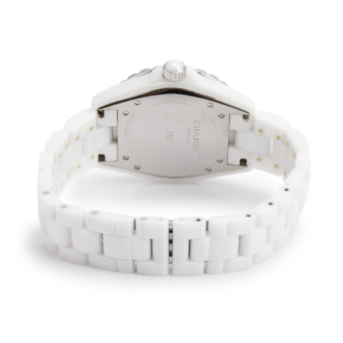 Chanel Stainless Steel & White Ceramic Diamond Bezel J12 42 MM Automatic Watch White Diamond Dial