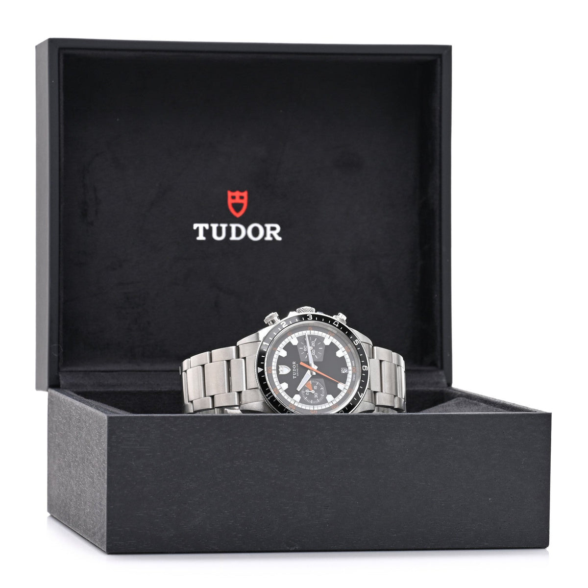 Stainless Steel 42mm Heritage Chrono Automatic Watch Black 70330N