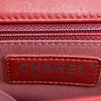 Chanel Boy Flap Bag Quilted Calfskin New Medium Red Crossbody Bag