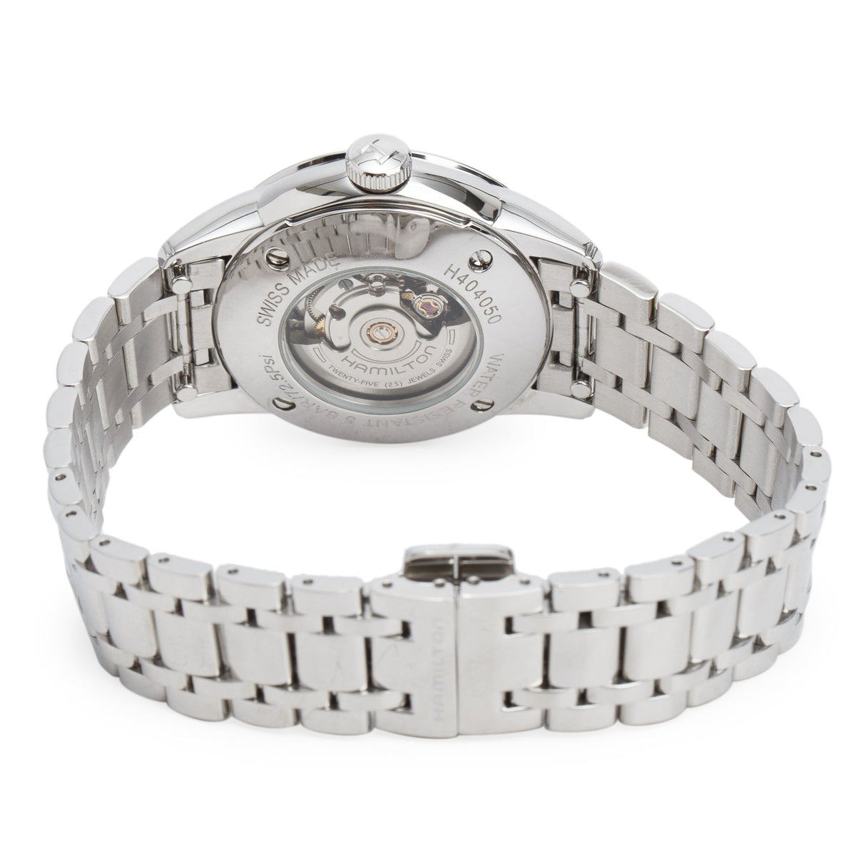 Hamilton 2025 Stainless Steel Classic Railroad 32MM Automatic Watch Diamond Mother of Pearl Dial w/ Box & Papers