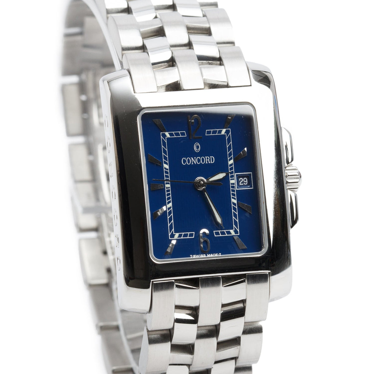 Concord Stainless Steel Sportivo Quartz Watch Diamond Blue Dial