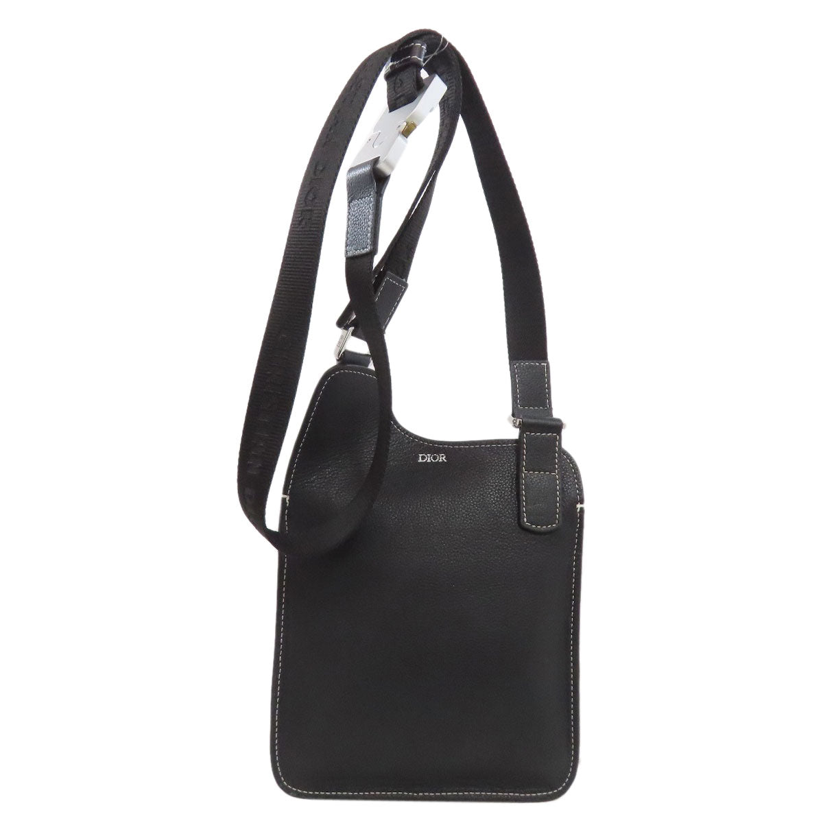 Christian Dior Shoulder Bag Calfskin black Bee Saddle Women