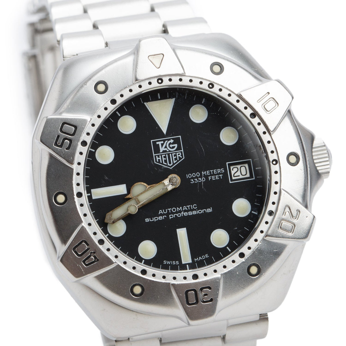 Tag Heuer Stainless Steel Super Professional 43 MM Automatic Watch Black Dial WS2110-3 w/ Box & Papers