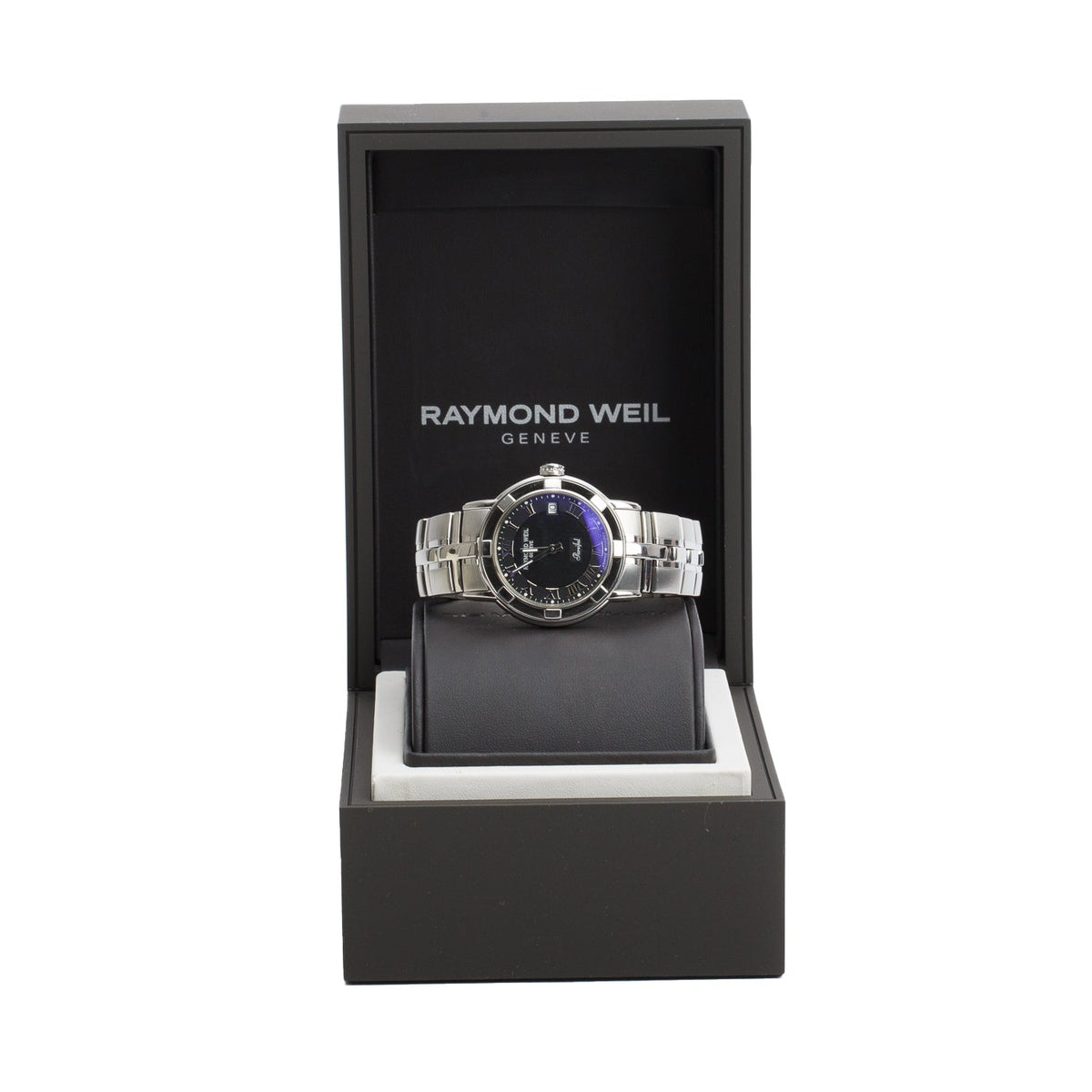 Raymond Weil Stainless Steel Parsifal 38 MM Quartz Watch Black Dial 9541 w/ Box