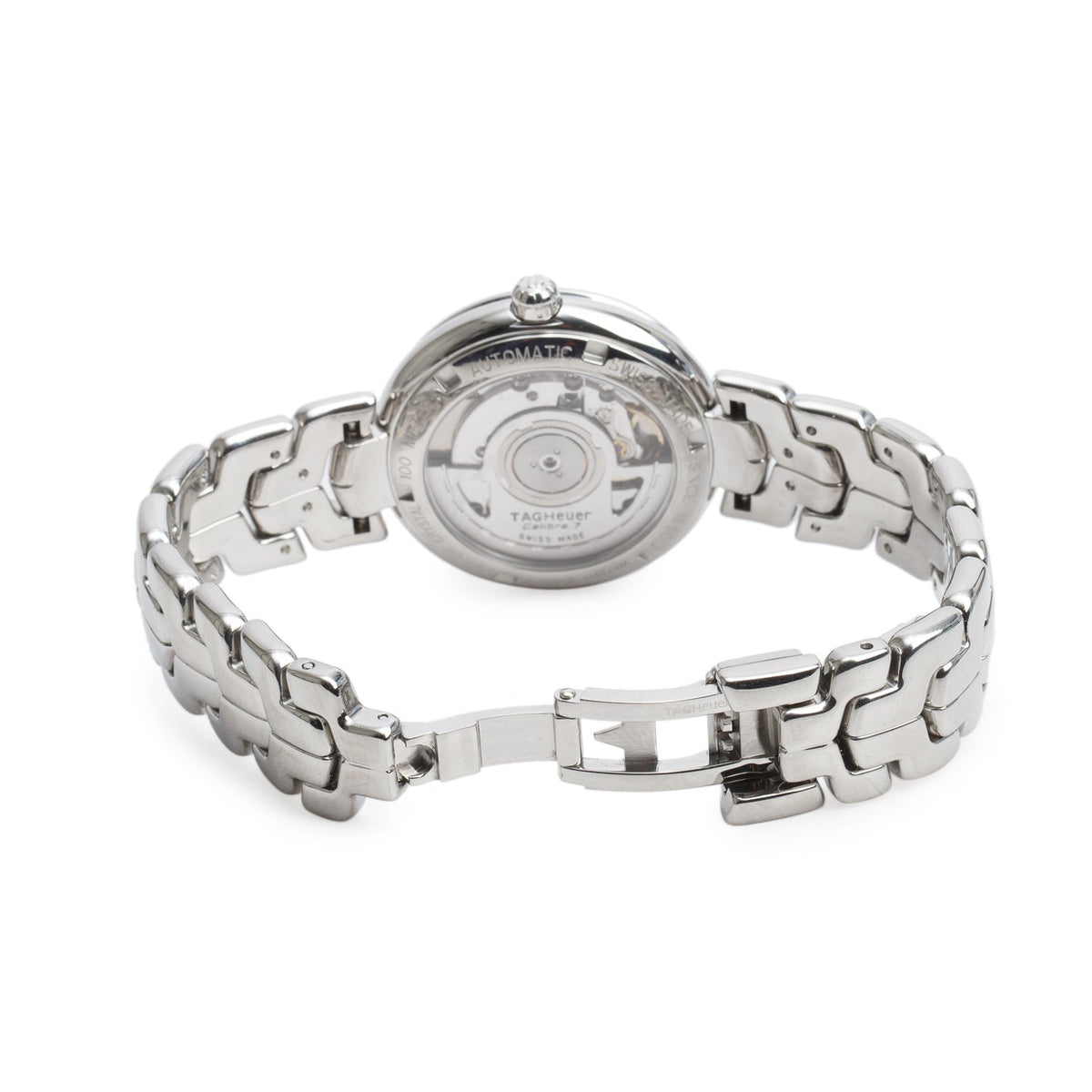 Tag Heuer Stainless Steel Link 35 MM Calibre 7 Automatic Watch Silver Diamond Dial WAT2311 w/ Papers